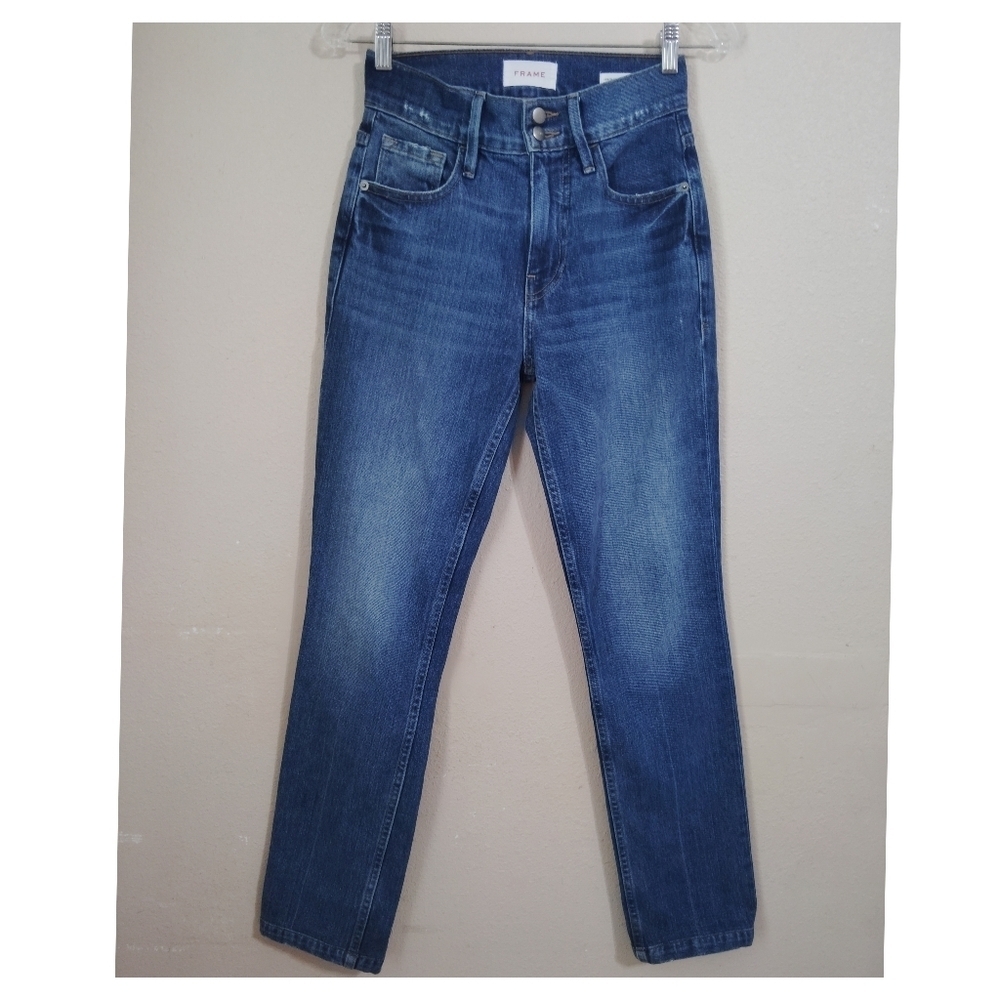 Frame Le Sylvie Slender Straight Leg High Rise Heritage Jeans Size 23 - Picture 2 of 6
